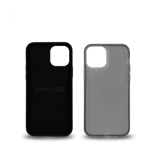 Just In Case Set dve maske za telefon iPhone 12 Extra case MIX PLUS crna i siva Slike