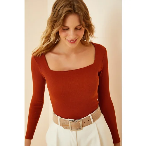  Women's Tile Square Collar Corduroy Knitted Blouse