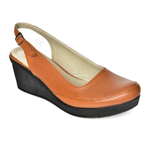 Fox Shoes S908057203 Camel Genuine Leather Wedge Heel Women's Shoe Slike