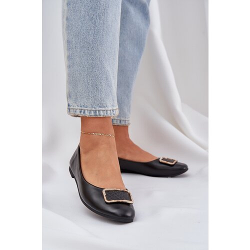 Boto PS1 Eco leather ballet flats with decoration black Tulnelia Slike