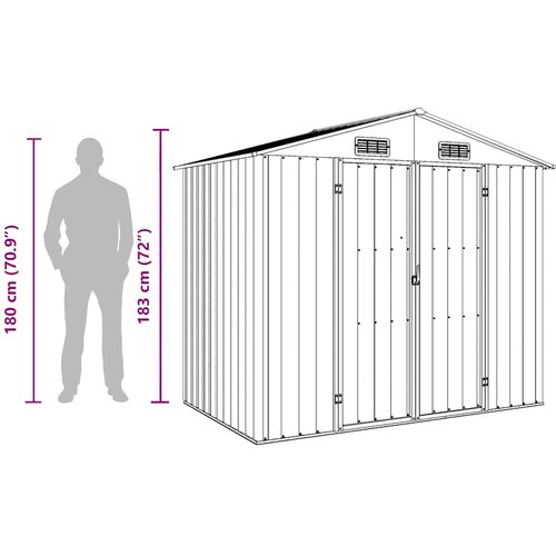  Vrtno spremi&amp;scaron;te smeđe 205 x 129 x 183 cm od pocinčanog čelika Slike
