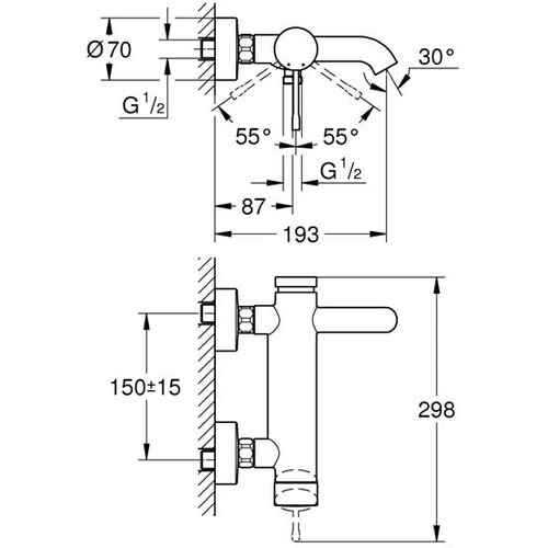 Grohe enoročna armatura za kad ESSENCE (33624001) Slike