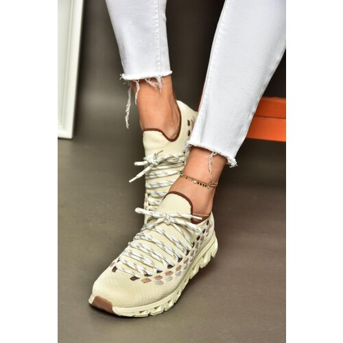 Fox Shoes P751020104 Beige Fabric Women's Sports Shoes Sneakers Slike