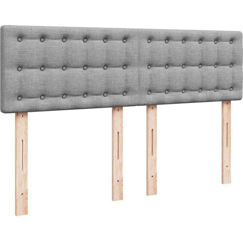 VidaXL okvir kreveta s madraca svijetlosivi 140x200cm tkanine Slike