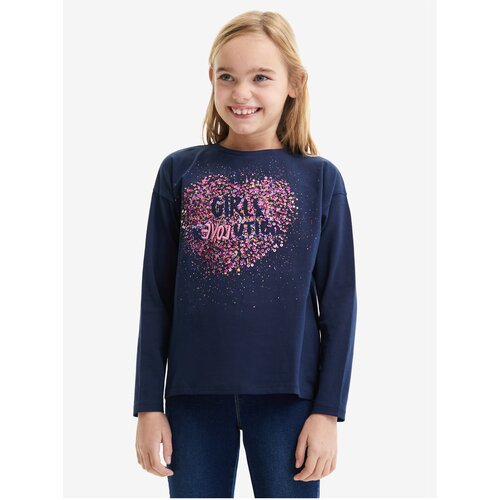 Desigual Dark blue girls&amp;#039; T-shirt Alba - Girls Slike