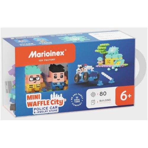 Marioinex Mini Waffle City 80 kom, Police Car and Jewerly Store Slike