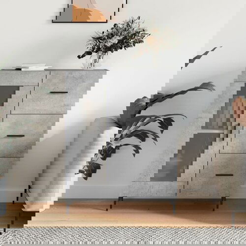 vidaXL Komoda betonsko siva 69,5x34x90 cm inženirski les Cene