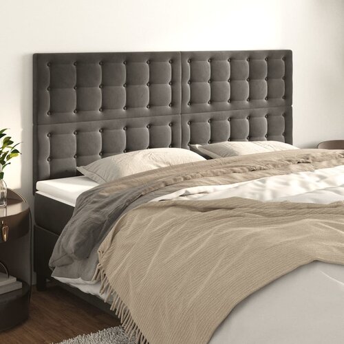 VidaXL Uzglavlje 4 kom tamnosivi 90x5x78/88 cm bar&amp;scaron;unasti Slike