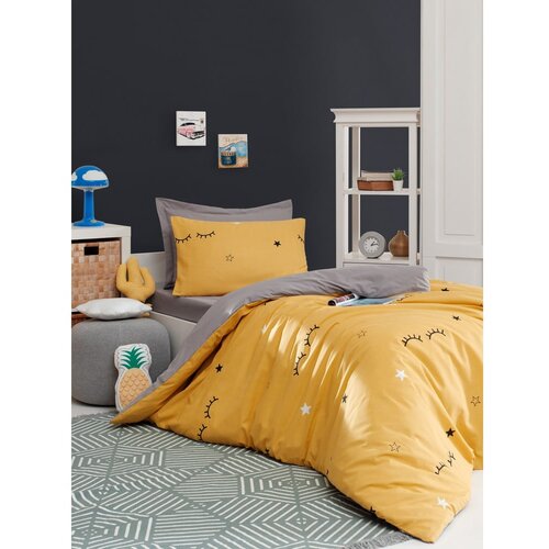 Mijolnir Žuta /siva posteljina za krevet za jednu osobu 140x200 cm Dide &amp;ndash; Slike