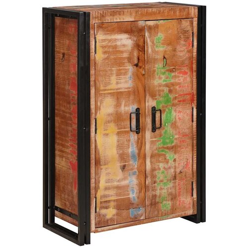 VidaXL Visoka omara z vrati Rjava Masivno obnovljeno les in kovina Slike