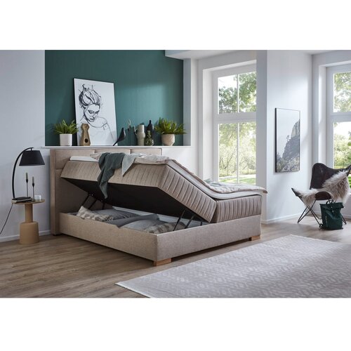 Meise M&amp;ouml;bel Bež boxspring krevet s prostorom za pohranu 160x200 cm Tambo &amp;ndash; Slike