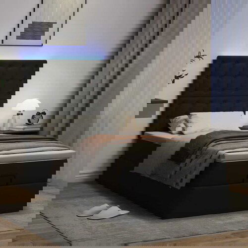 vidaXL Otomanski okvir kreveta s madracem crni 90x200 cm umjetna koža Cijene