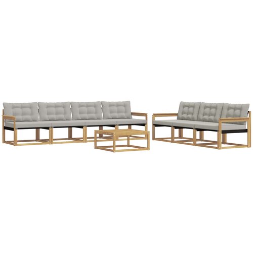  Set vanjskih sofa 8 kom. Bijela i svjetlosiva Slike