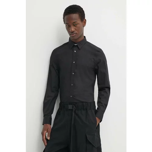 Diesel Košulja S-BENNY-CL za muškarce, boja: crna, slim, s klasičnim ovratnikom, A10617.0QFAV