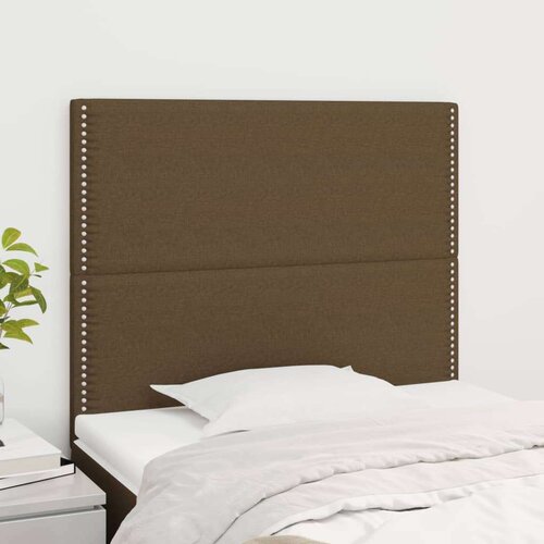  Posteljno vzglavje 2 kosa temno rjavo 90x5x78/88 cm blago, (20952517) Cene