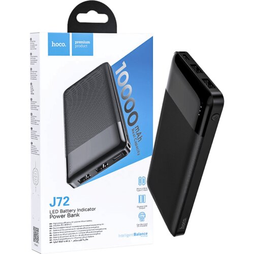 Hoco prenosna baterija J72 powerbank 10000 mAh 2x USB črn Cene