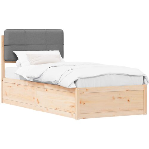  Krevetni okvir s tapiciranim uzglavljem Svijetlo siva Svjetlosiva 205.5 x 95.5 x 93 cm Slike