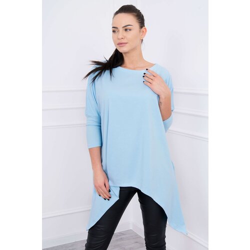 Kesi Oversize blouse in azure color Slike