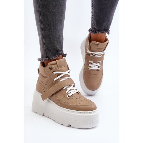 Zazoo 3450 Women&amp;#039;s Leather Sneakers Beige Slike