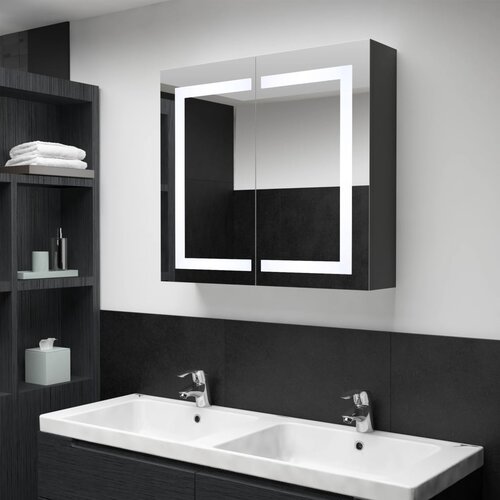 vidaXL LED kupaonski ormarić s ogledalom 80 x 12,2 x 68 cm Cijene