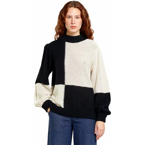 DEDICATED. Sweater Knitted Rutbo Blocks Black/Vanilla White