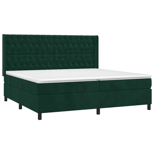  box spring s madracem LED tamnozeleni 200x200 cm bar&amp;scaron;un - Tamnozelena 200 x 200 cm Dizajn s gumbima Slike