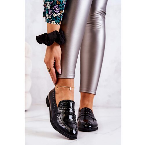 Kesi Laquered Loafers With Rhinestones La.Fi 210016B-LA Black Slike