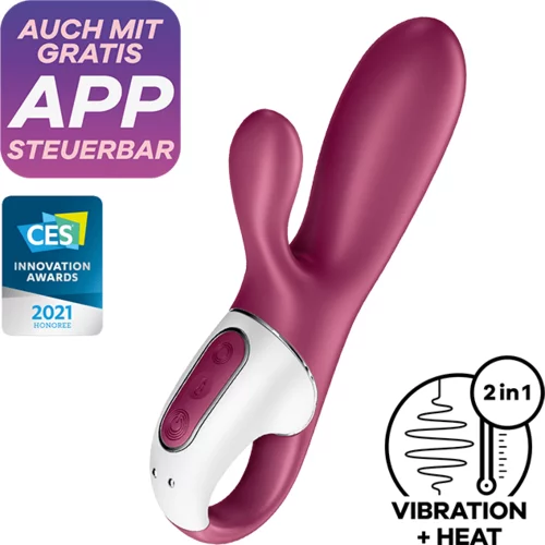 Satisfyer Vibrator Hot Bunny z aplikacijo, rdeč
