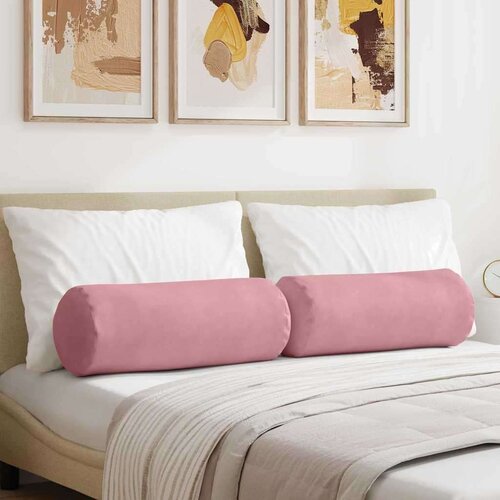 vidaXL valjkasti jastučići 2 pcs ružičasta &Oslash; 25 x 70 cm Cijene