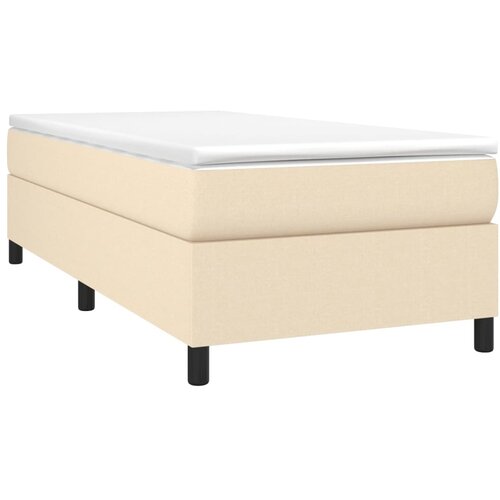  Okvir kreveta s oprugama i madrac krem 80x200 cm od tkanine Slike