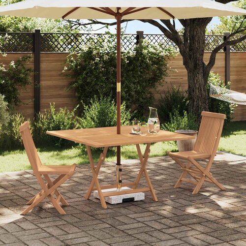 Bistro set za vrt 3 pcs Smeđa Masivno tikovno drvo Slike