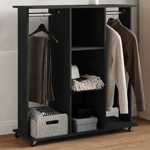  Ormar s kotačima crni 102 x 38 x 110 cm od konstruiranog drva Cijene