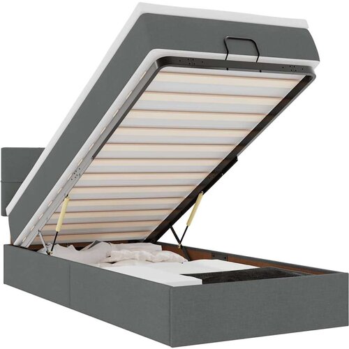 VidaXL Otomanski okvir kreveta s madraca tamnosivi 90x190cm tkanine Slike