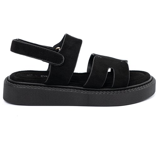 SEASTAR Black platform sandals with cutouts Slike