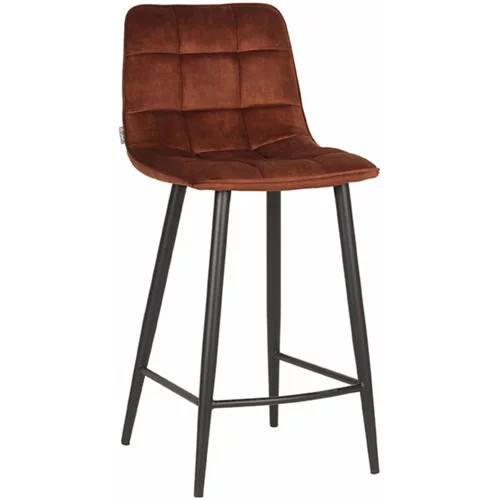 LABEL51 Žametni barski stoli v kompletu 2 ks v konjak rjavi barvi 94 cm Jelt –