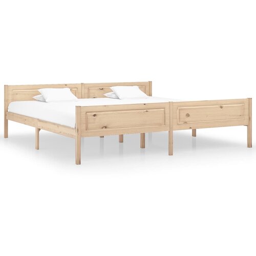 VidaXL Posteljni okvir iz trdne borovine 200x200 cm Slike
