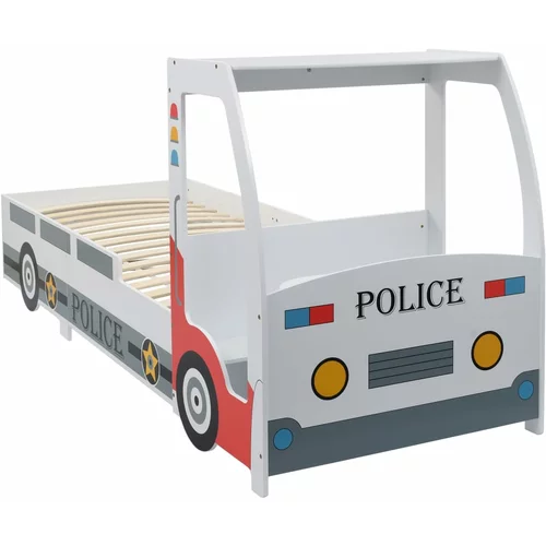 vidaXL otroška postelja z mizo policijski avtomobil 90x200 cm