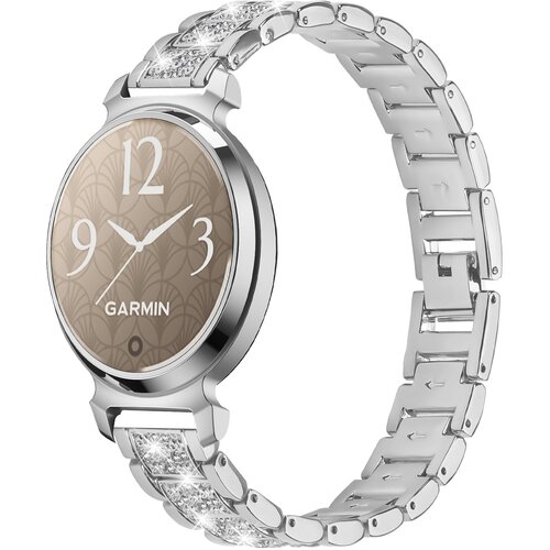 INF eleganten srebrn jeklen pa&scaron;ček za uro z diamanti, združljiv z garmin lily 2, (5000090618) Cene