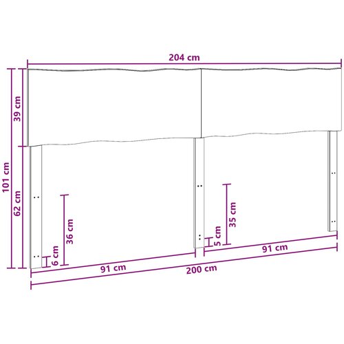  Uzglavlje s prirodnim rubom ROSTOCK Bijela 200 cm Slike