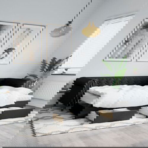 vidaXL Dnevni krevet na razvlačenje crni 90 x 200 cm od umjetne kože Cijene