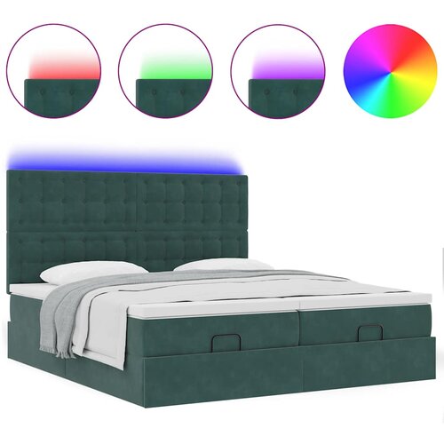 VidaXL Otomanski posteljni okvir z vzmetnicami zelen 180x200cm žamet, (21607540) Slike
