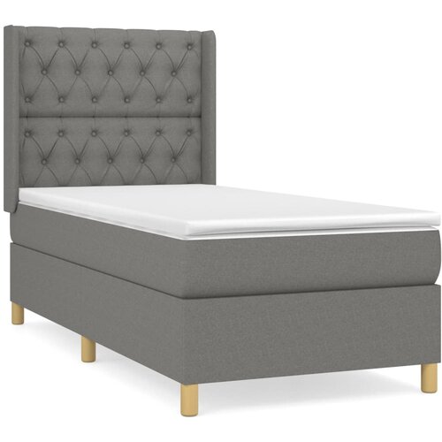 Maison Chic Box spring postelja - Vzmetna postelja z vzmetnico temno siva 80x200 cm blago SL13913, (21901281) Cene