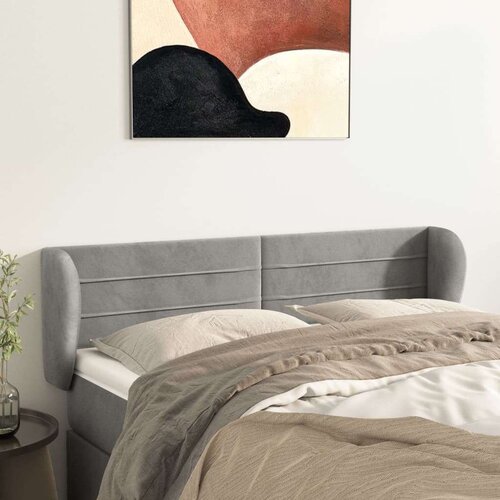  Uzglavlje s ušima svjetlosivo 147x23x78/88 cm baršunasto Cene