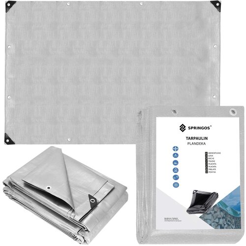  Springos&amp;reg; Cerada Protiv Ki&amp;scaron;e - Siva/Crna 3 x 5 m Slike