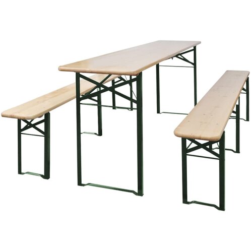 vidaXL Zložljiva pivska miza z 2 klopema 220 cm les jelke Cene