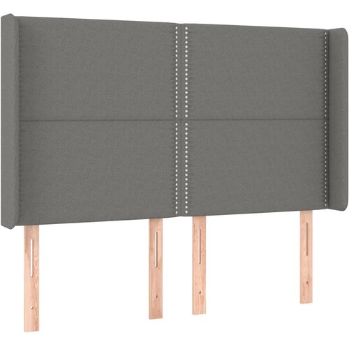  Krevet box spring s madracem LED tamnosivi 140x190 cm tkanina Slike