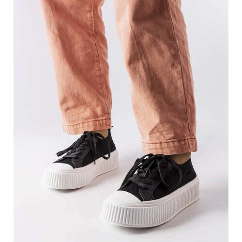 Gemre Black fabric platform sneakers Mallus Cene