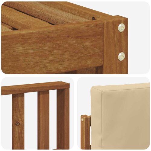  Set vanjskih sofa 4 kom. Prirodna i bež Bijela 189,5 x 122,5 x 73 cm Slike