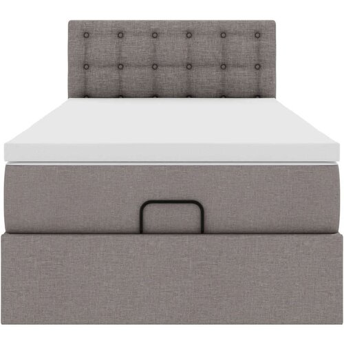 vidaXL otoman okvir kreveta s madraca smeđesivi 80x200cm od tkanine - Sivo-smeđa 80 x 200 cm gumbi Cijene