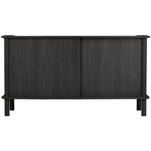 UMAGE Crna komoda od punog hrasta s kliznim vratima 135x73,5x48 cm Italic &amp;ndash; Slike